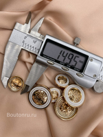 Пуговицы герб12 золотистые с белой эмалью