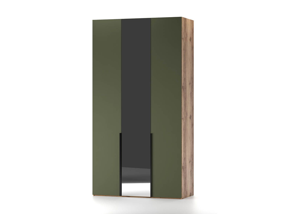 Харди шкаф трехдверный Дуб Делано Темный / Грин софт