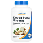 Nutricost, Корейский женьшень (Panax Ginseng), 240 капсул (500 мг в 1 капсуле)