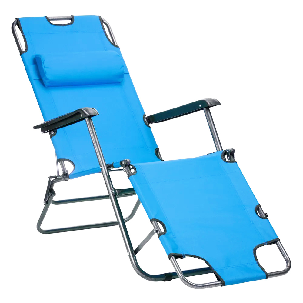 Кресло-шезлонг 62*153см, голубой