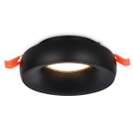 Светильник встраиваемый, GU10, D95xH35мм, IP20, черный, без лампы