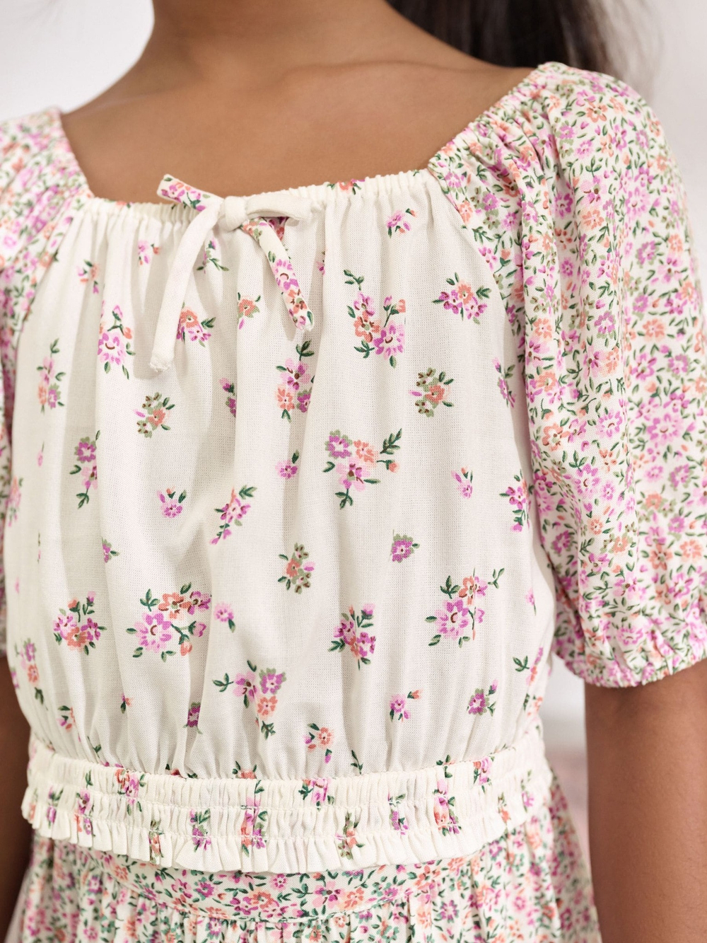 Топ и юбка в комплекте для девочки Next AD6-061, Молочный, Розовый