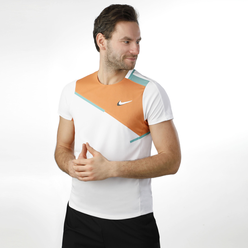 Мужское теннисное поло Nike Court Dry Slam T-Shirt Men - White, Orange