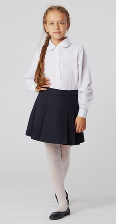 Блузка для девочек белая, р-р 134см 3483147