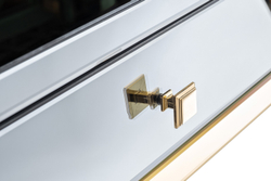 Консоль зеркальная Garda Decor с двумя ящиками и золотистой отделкой