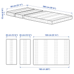 Матрас для раздвижной кровати - ÖMSINT IKEA/ ОМСИНТ ИКЕА, 80х200 см, белый
