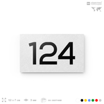 Номер на дверь 124, табличка на дверь для офиса, квартиры, кабинета, аудитории, склада, белая 120х70 мм, Айдентика Технолоджи