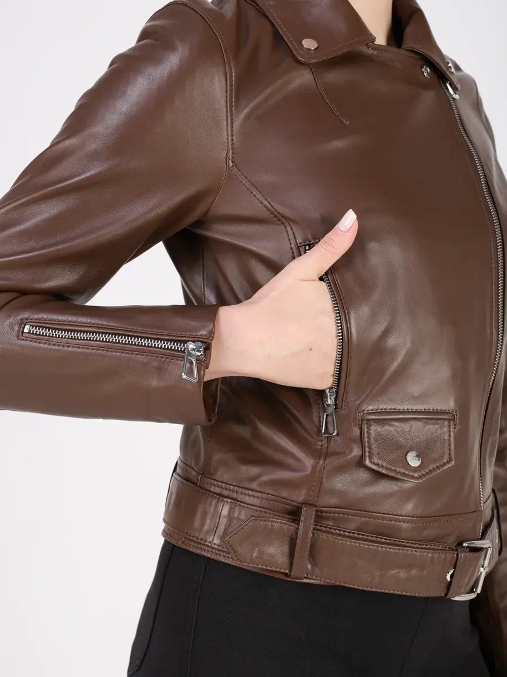 Кожаная куртка демисезонная косуха