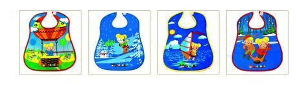 Нагрудник "Спорт" ПВХ на липучке с карманом 36*29 см 1048 (Бусинка)