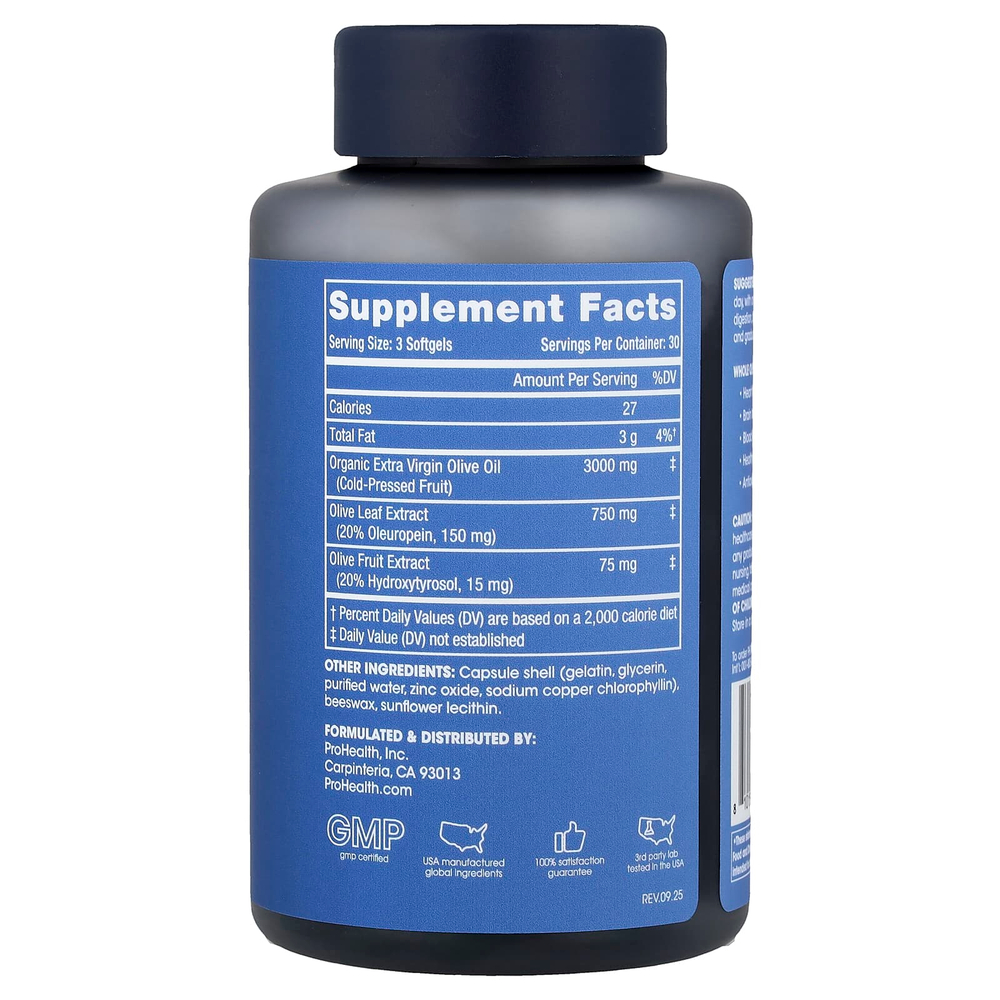 ProHealth Longevity, Ultimate Olive Oil+, 90 мягких таблеток