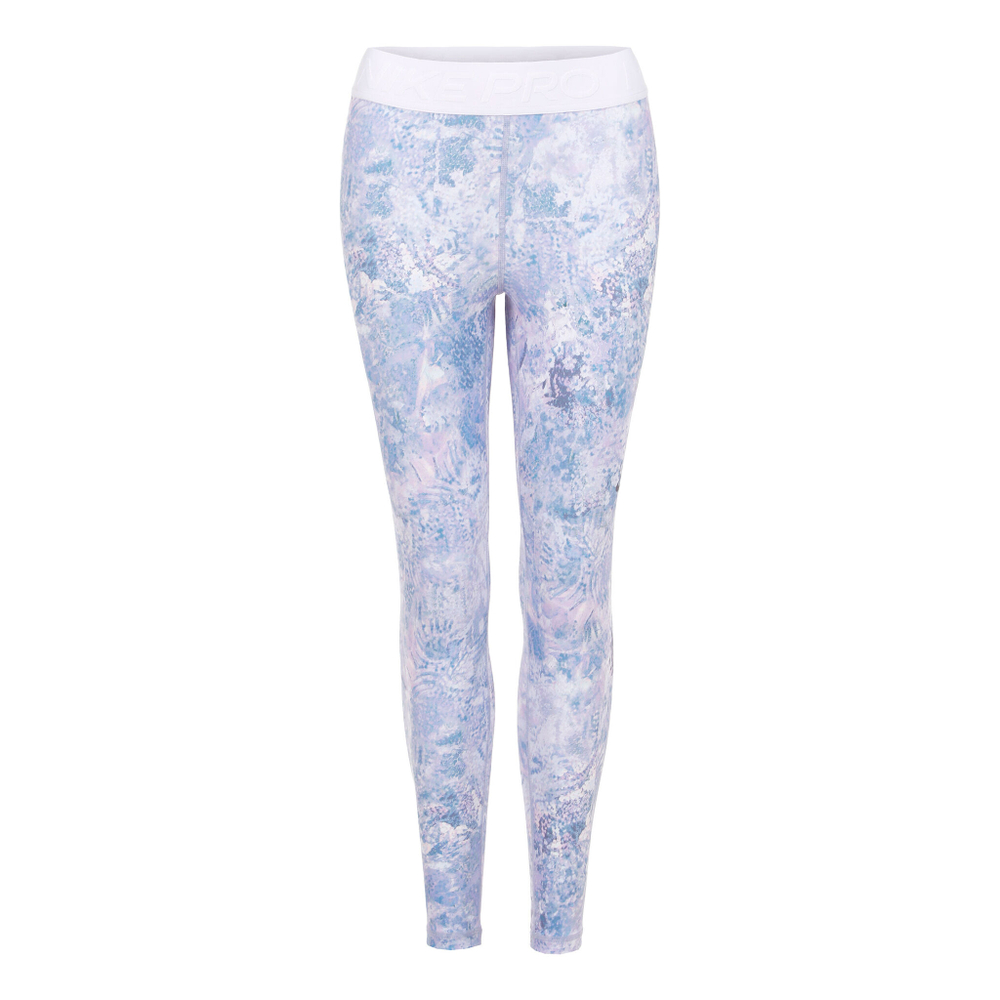 Женские теннисные брюки Nike Dri-Fit Performance Mid Rise All Over Print Tight Women - Lilac, Multicoloured