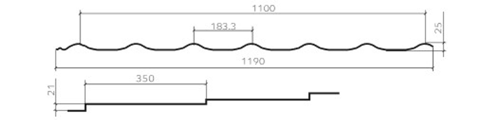Металлочерепица Ламонтерра X NormanMP (ПЭ-6005-0.5) 1 м2