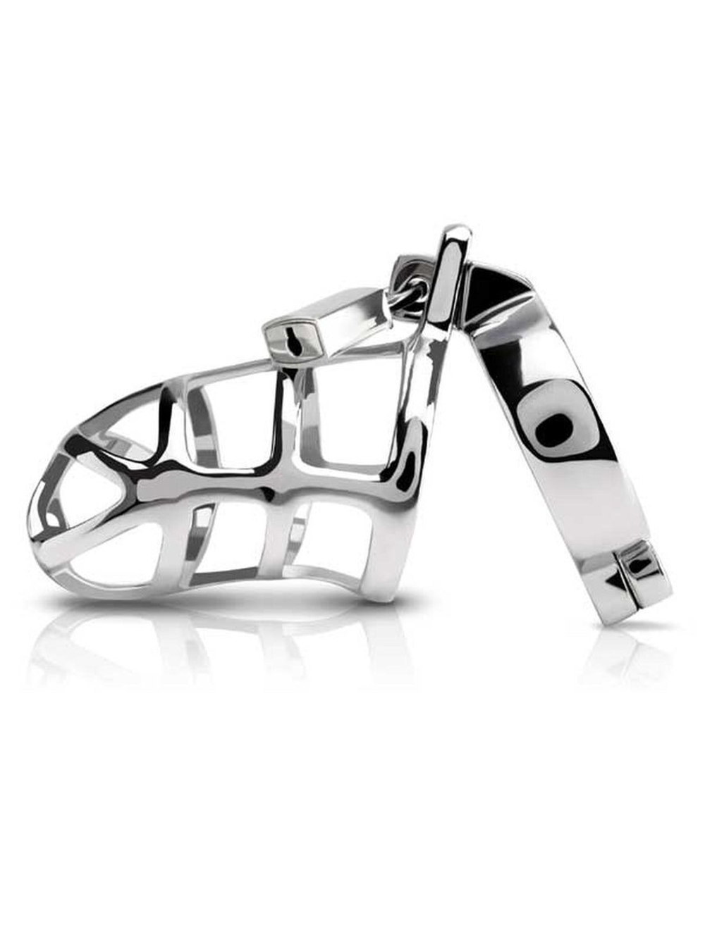 Серебристый мужской пояс верности в виде клетки (Цвет: серебристый)