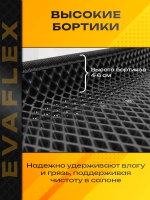 Коврики EVA для Лада Приора (03.2007 - 07.2018) - Комплект в салон - 3D С бортиками - Черный - Черный кант