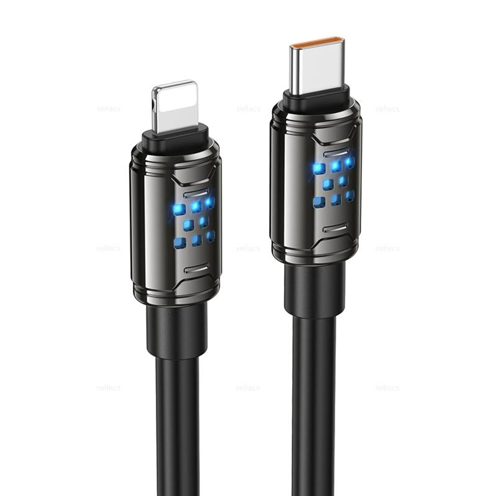 Кабель Type-C на Lightning 27W Hoco U143 (black) (Краснодар склад)