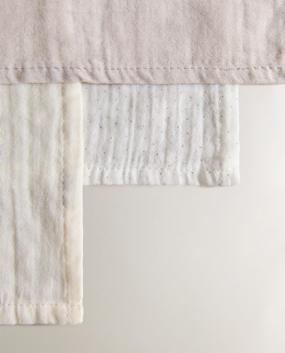 Zara Home Муслиновые салфетки из хлопка, кремовый, 55x55 см (3 шт.)