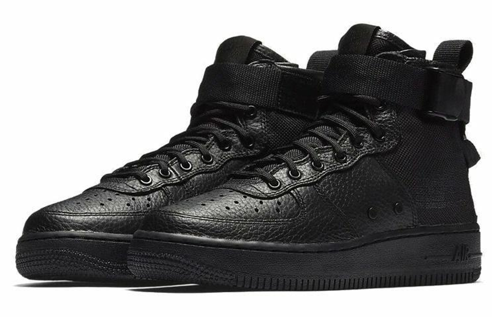 Кроссовки Nike Air Force 1 Triple Black GS (Подростковая размерная сетка)