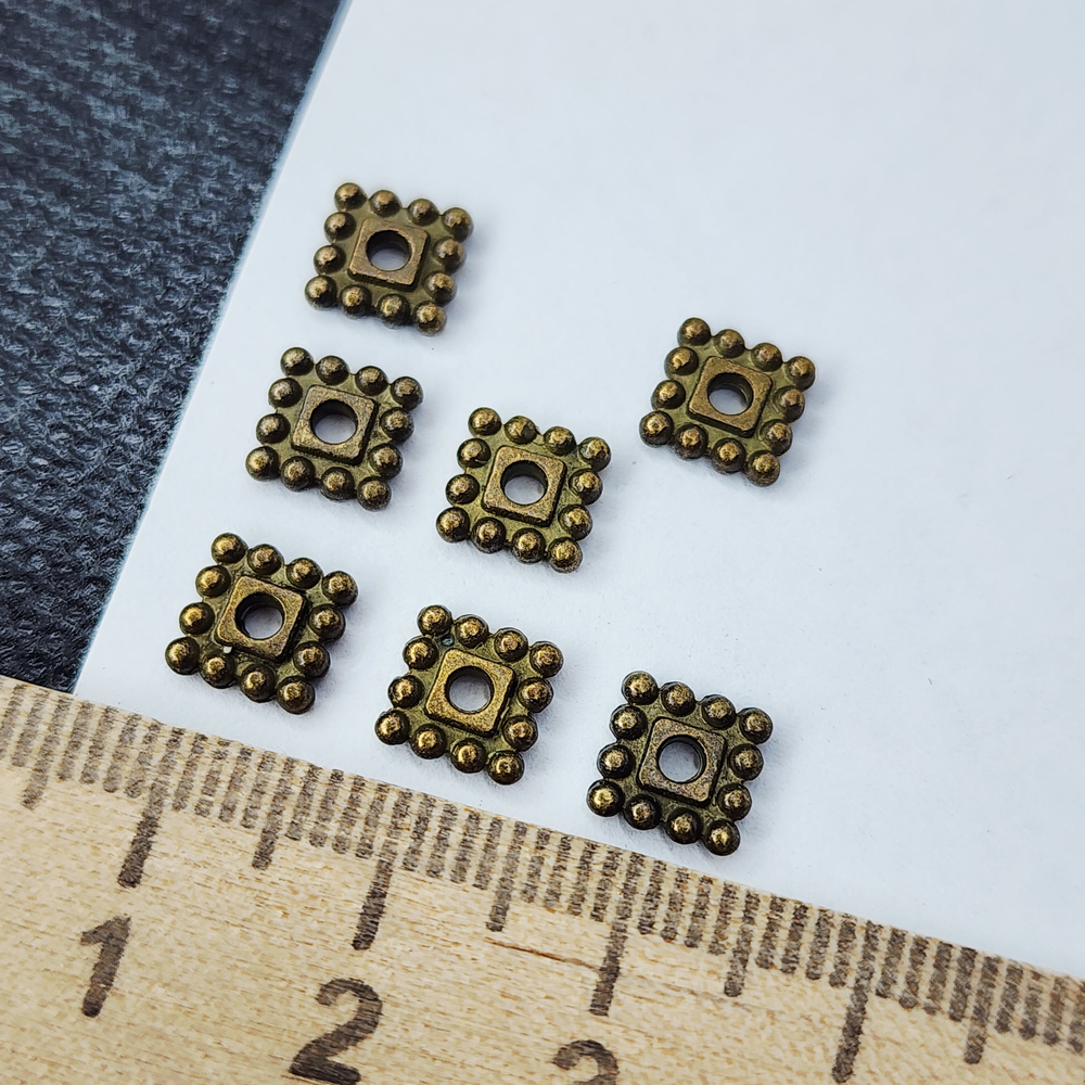 Разделитель для бусин, 6мм, античная бронза
