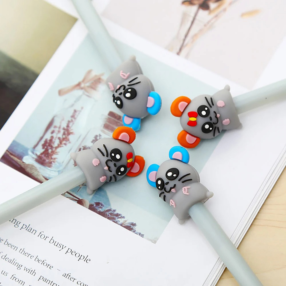 Ручка шариковая, Basir, синие чернила, серия "МЫШКА", с резиновой фигуркой, 12 шт