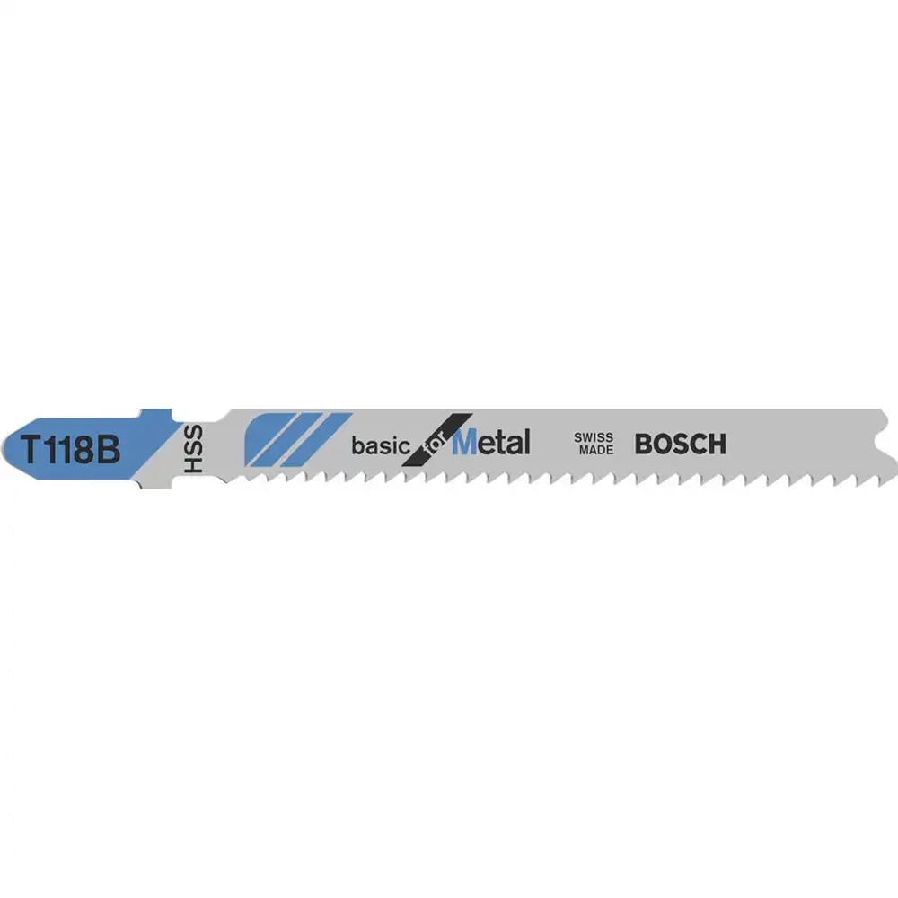 Пилки для лобзика по металлу T 118 В, HSS BOSCH 2608631014
