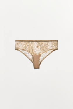 ZARA ТРУСЫ С ШИРОКИМ КРУЖЕВОМ, ЗОЛОТИСТЫЙ