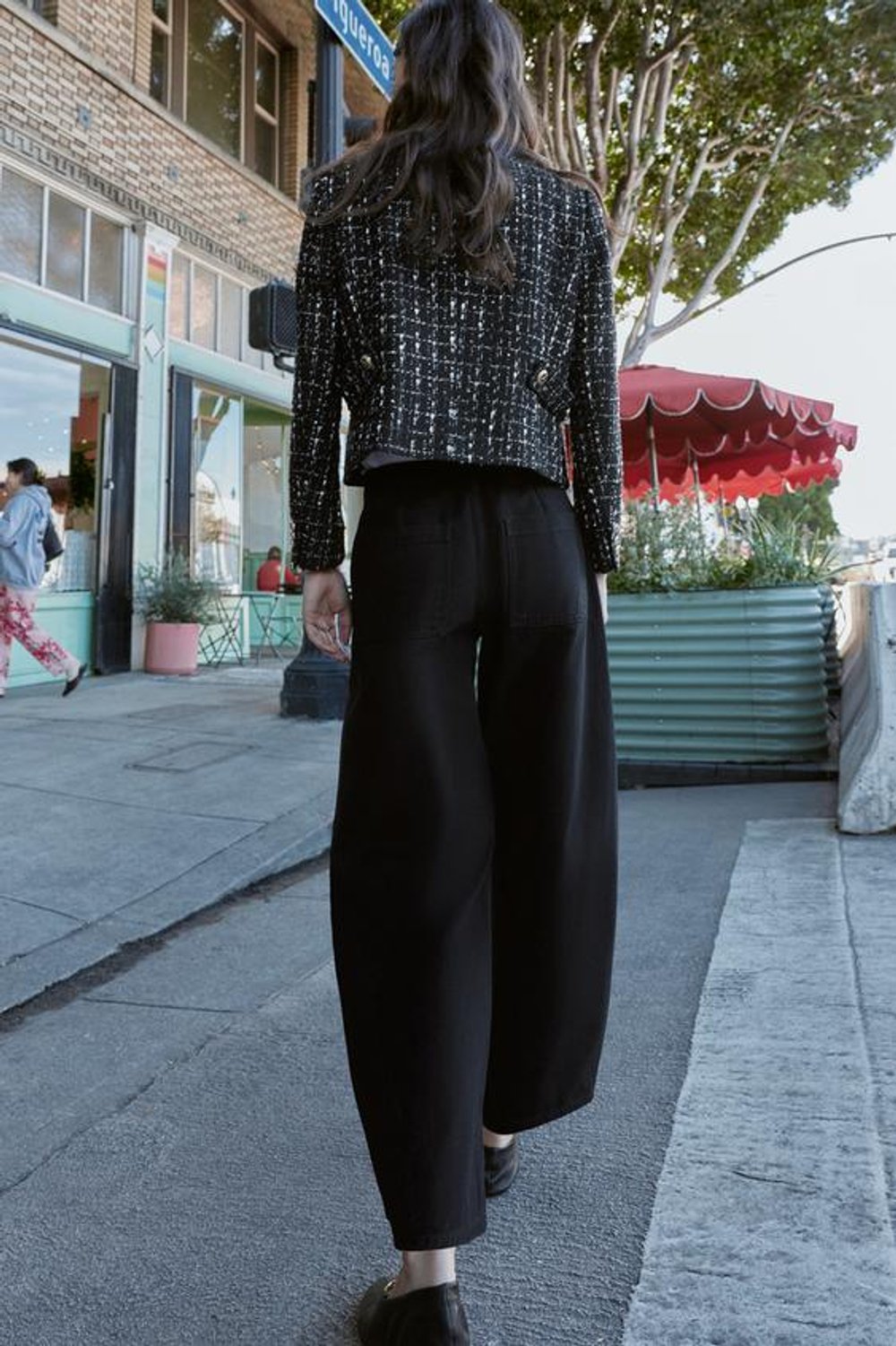 ZARA ДЖИНСЫ Z1975 BALLOON FIT СО СРЕДНЕЙ ПОСАДКОЙ, ЧЕРНЫЙ