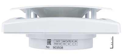 Сверхтонкий вытяжной вентилятор для ванн MM-OK 100/169 сверхмощный 169 м3/час