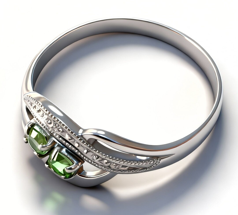 Ювелирное кольцо из серебра 925 пробы,вставка хризолит,фианиты,размер 19