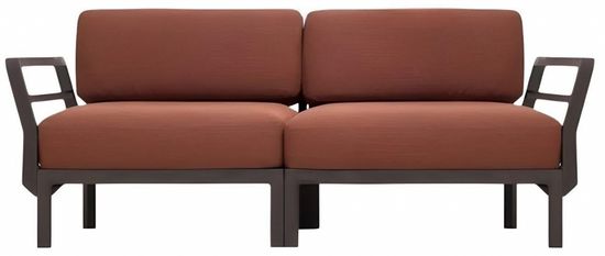 Диван пластиковый с подушками Maximo 2 цвет терра/корица