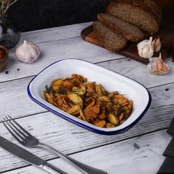 Блюдо для подачи 22*16,5 см h5 см 700 мл Blue Rim эмалированая сталь SUNNEX [1]