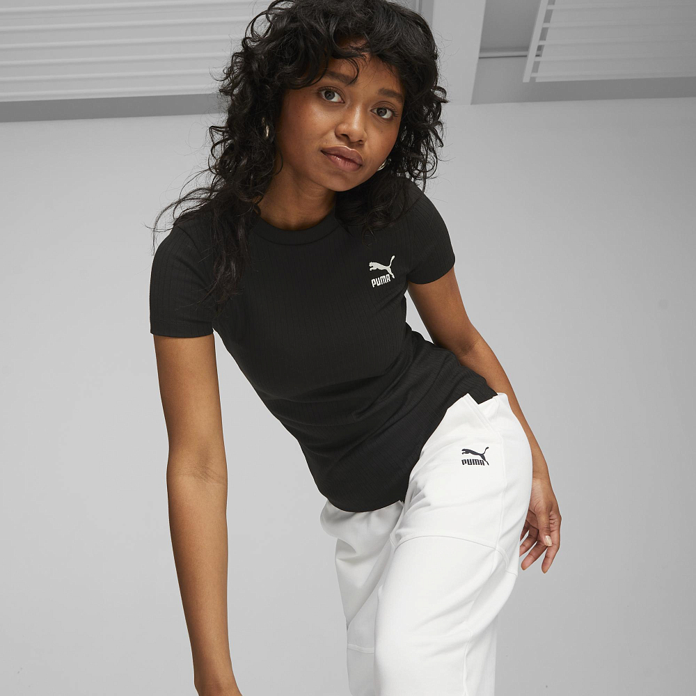 Женская футболка PUMA CLASSICS Ribbed Slim Tee