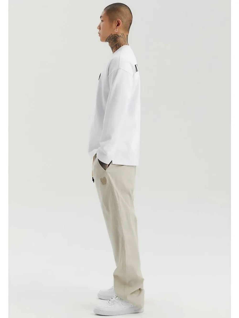 Брюки широкие из льна