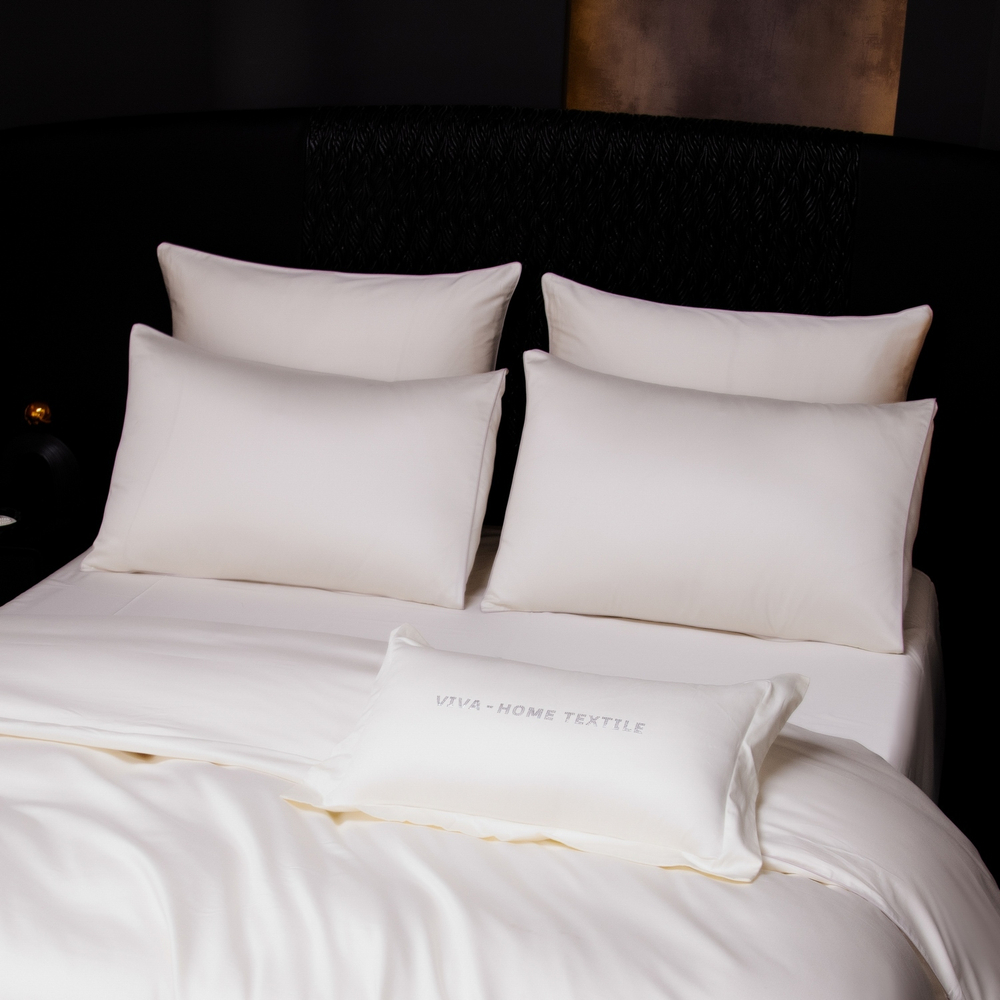 КПБ Однотонный Сатин Премиум на резинке OCPR005, 2 спальный, 4 наволочки, простынь 180*200*30