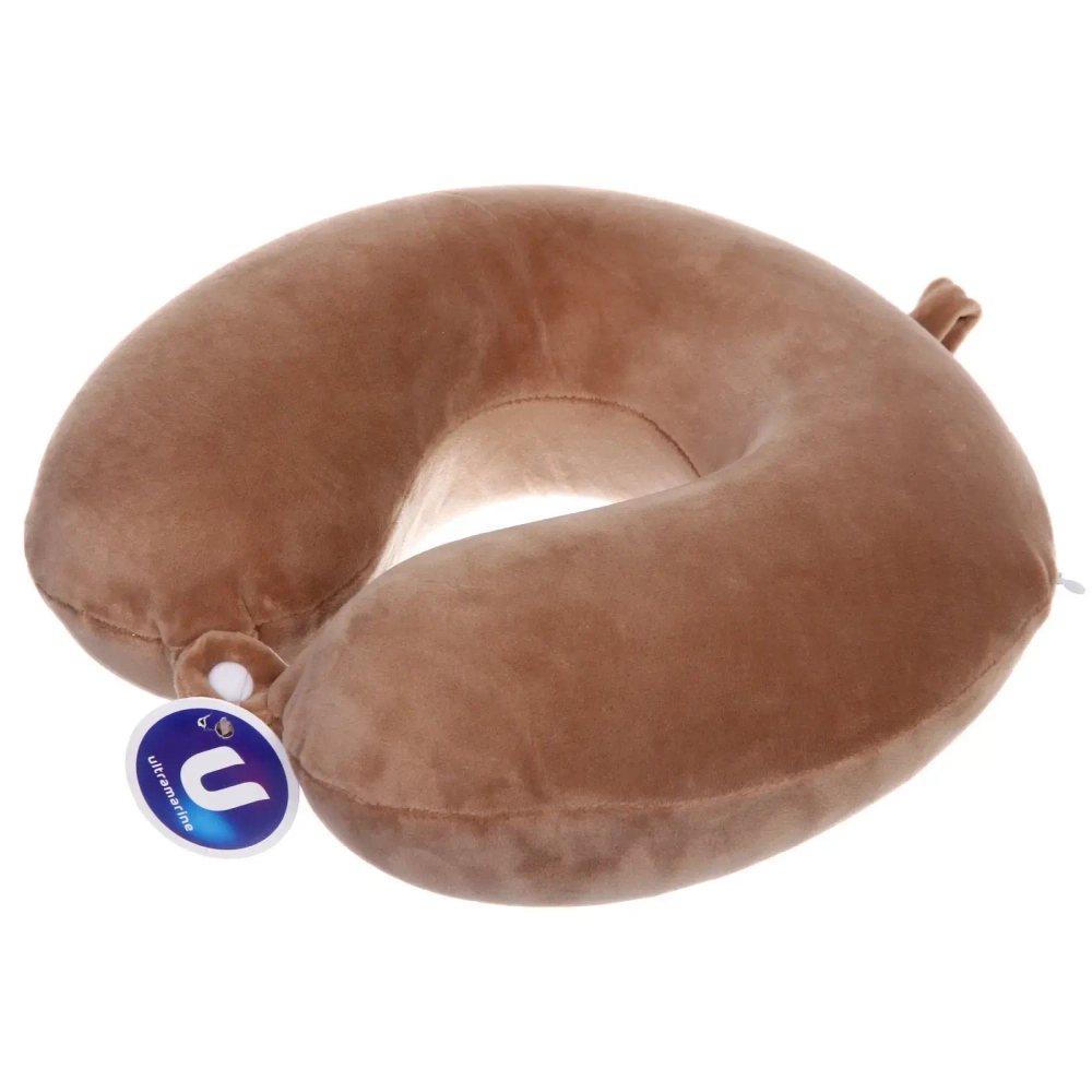 Подушка дорожная «TRIP - Comfort», мемори-эффект, цвет кофе с молоком