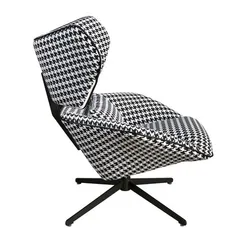Вращающееся кресло 5142  из ткани черного и белого цвета