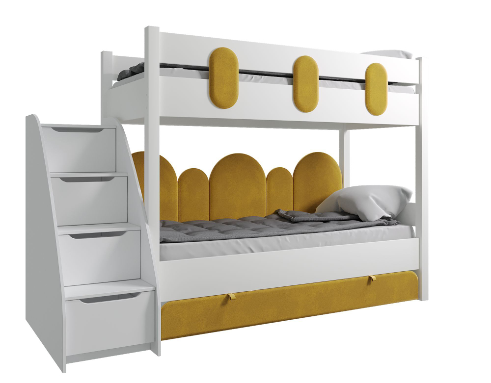 Двухъярусная кровать, Офелия, без лестницы желтый