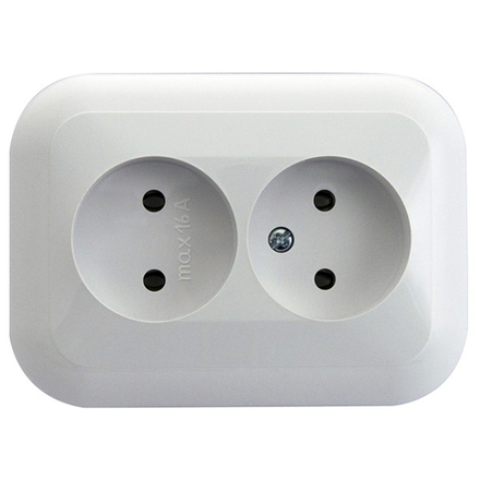 Розетка двойная скрытая б/з