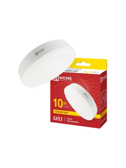 Лампа светодиодная LED-GX53-VC 10Вт таблетка 3000К тепл. бел. GX53 950лм 230В IN HOME 4690612020754