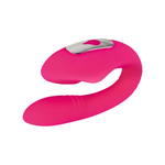 Розовый U-образный стимулятор для пар с пультом ДУ (Цвет: розовый)
