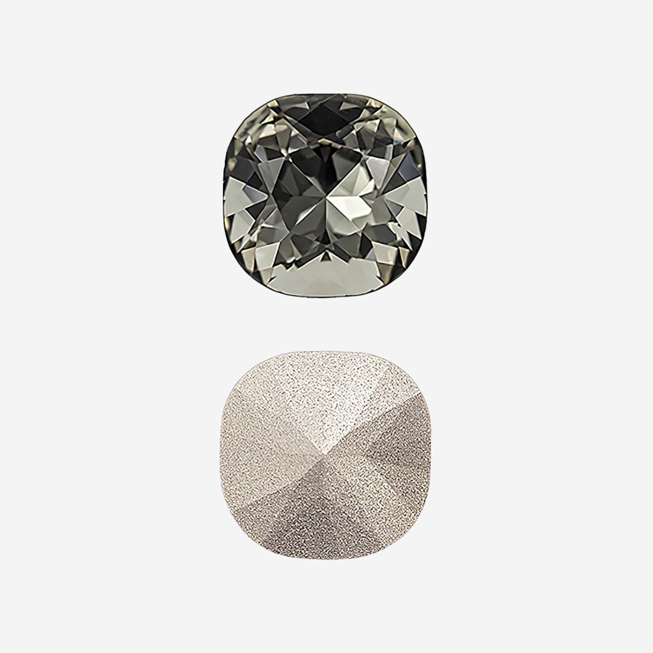 Кристалл Кушон (Сushion), оттенок "Черный Бриллиант"/"Black Diamond", 10мм