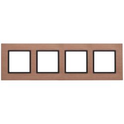 14-5204-14 ЭРА Рамка на 4 поста, металл, Эра Elegance, медь+антр