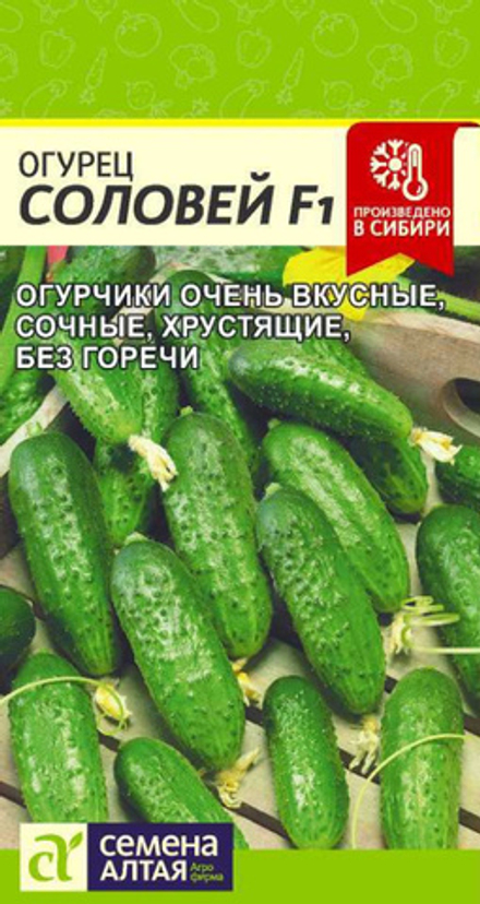 Огурец СОЛОВЕЙ F1 цв.пак. 0,3гр. Семена Алтая