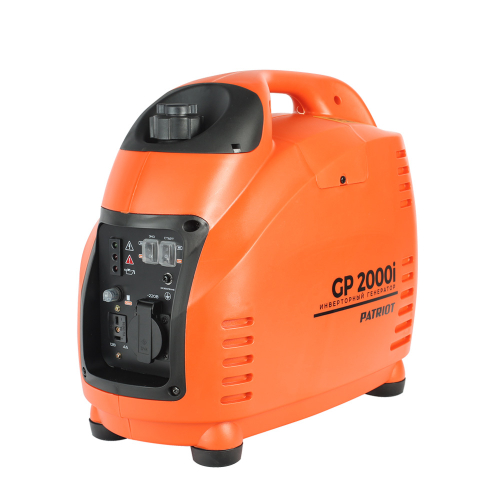 Генератор инверторный PATRIOT GP 2000i, 1,5/1,8 кВт, уровень шума 58 dB, вес 18,5 кг
