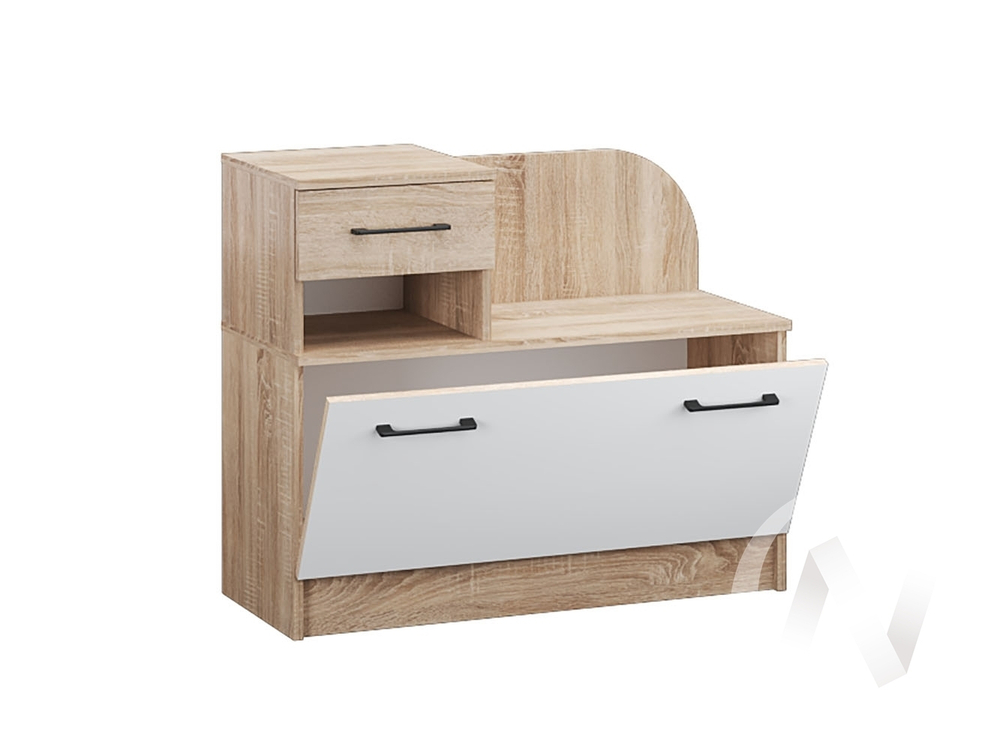 Тумба под обувь Прихожая Денвер (дуб сонома/белый)
