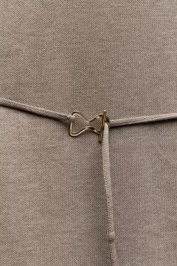 ZARA ТОП ИЗ МЯГКОЙ ТКАНИ ПИКЕ С ВОРОТНИКОМ-СТОЙКОЙ, РЫЖЕВАТО-КОРИЧНЕВЫЙ С МЕЛАНЖЕВЫМ ЭФФЕКТОМ