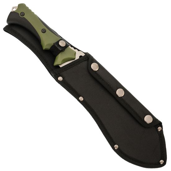 Походный нож-мачете НОКС "Тайга-Н" 812-080621 - зеленая рукоять, светлый клинок