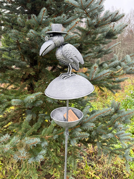 Кормушка декоративная "Ворон" 21,5x21,5x133 см