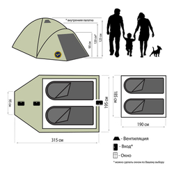 Туристическая палатка автомат Maverick Comfort Solar Control