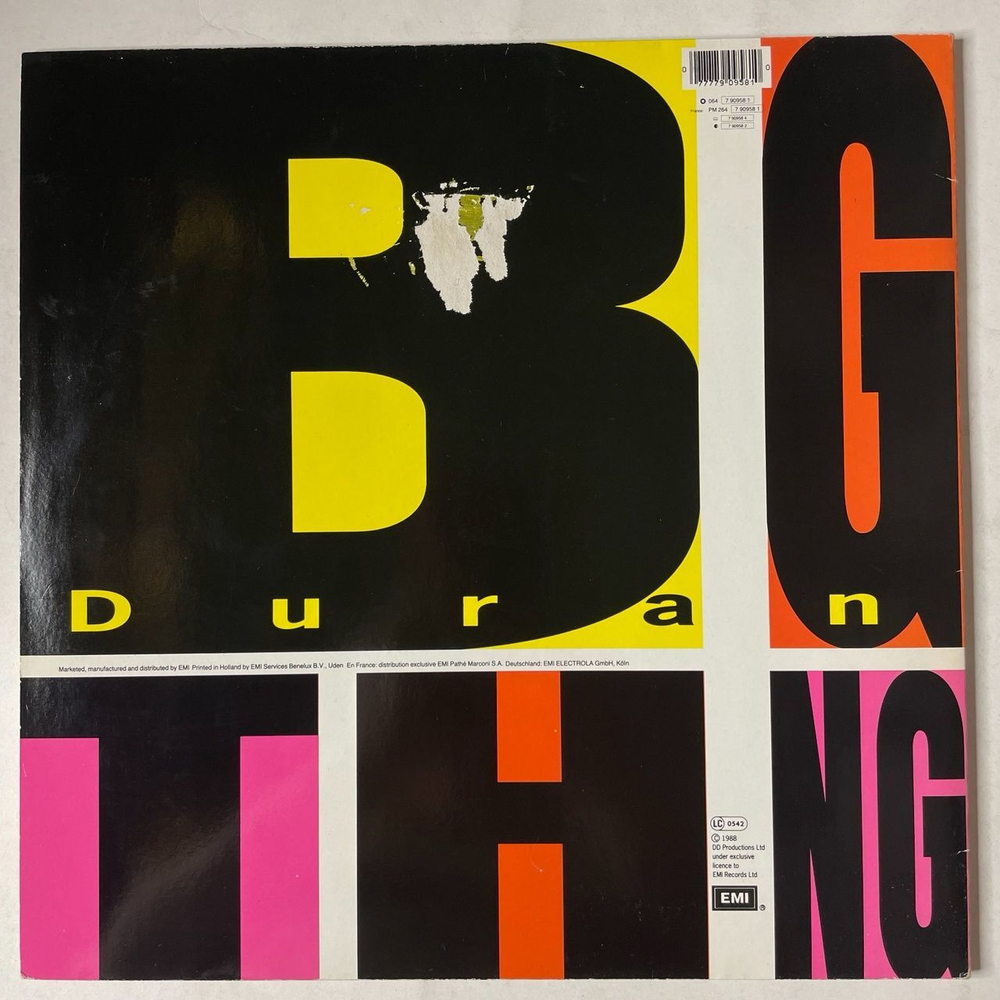 Винтажная виниловая пластинка LP Duran Duran Big Thing (Germany 1988)