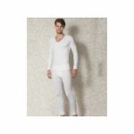 Мужской лонгслив с v-образным вырезом термо Doreanse кремовый 2980